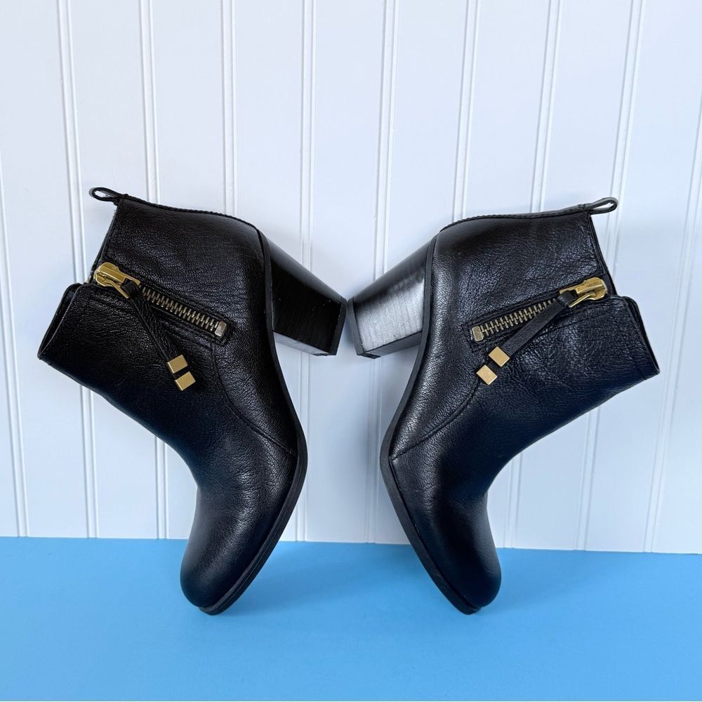 Franco Sarto Diana Dual Side Zip Leather Ankle Booties Size 7M - Picture 3 of 17